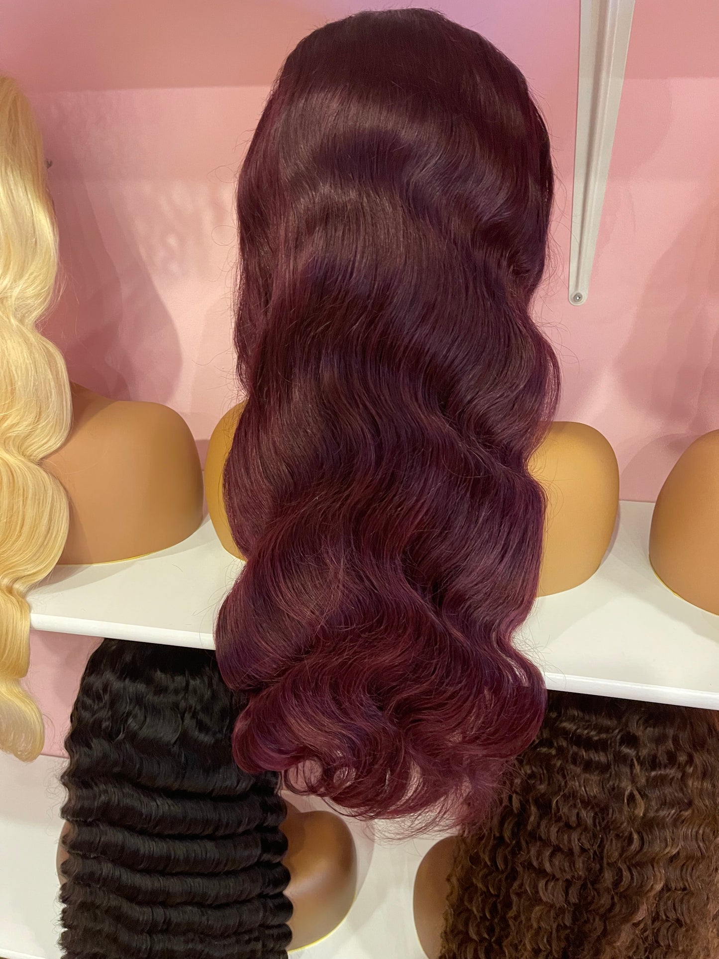 Burgundy body wave full frontal 13x4 wig