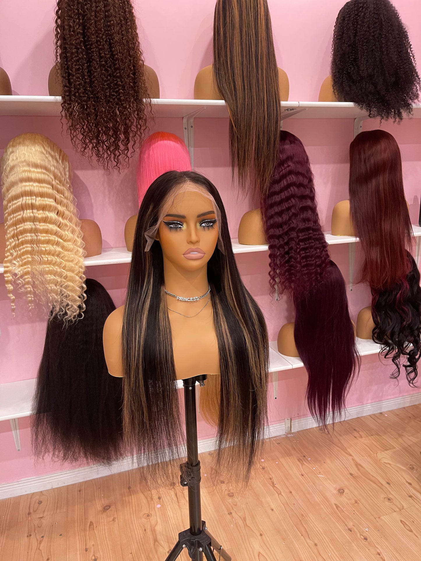 New highlight straight full frontal lace wig