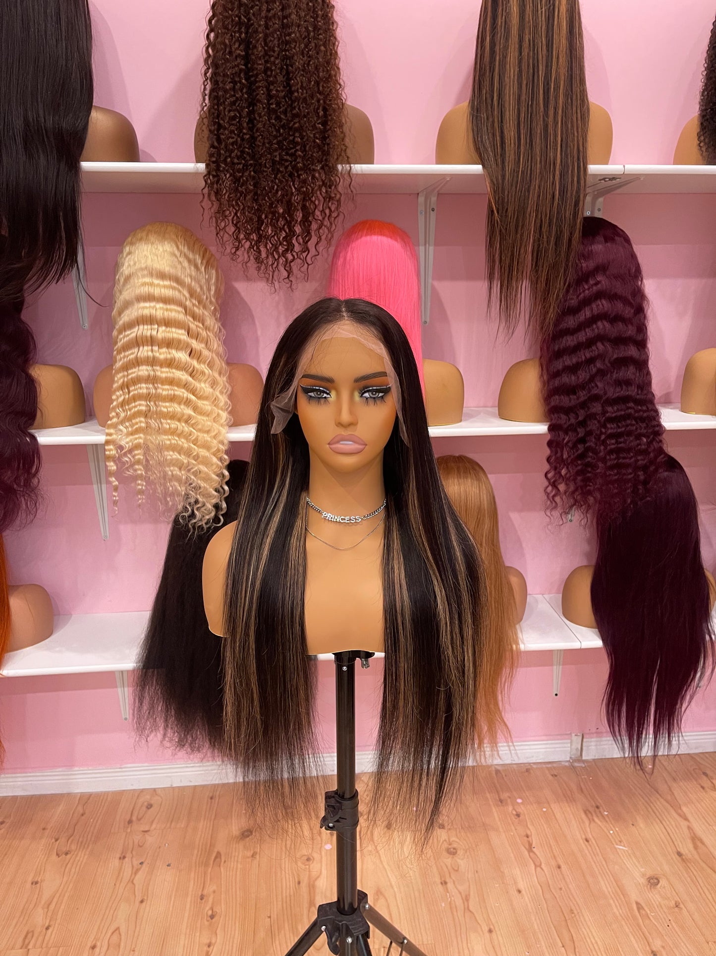 New highlight straight full frontal lace wig