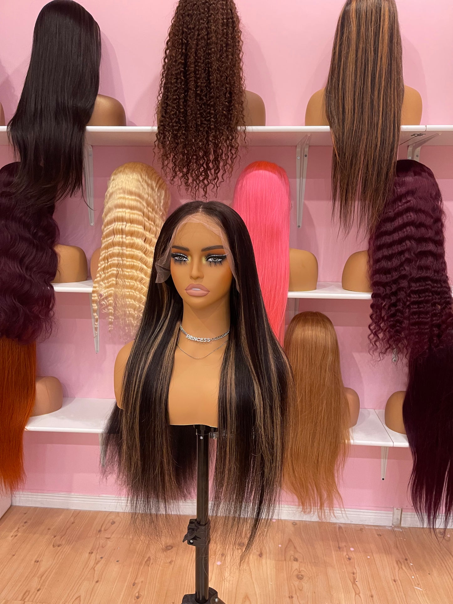 New highlight straight full frontal lace wig