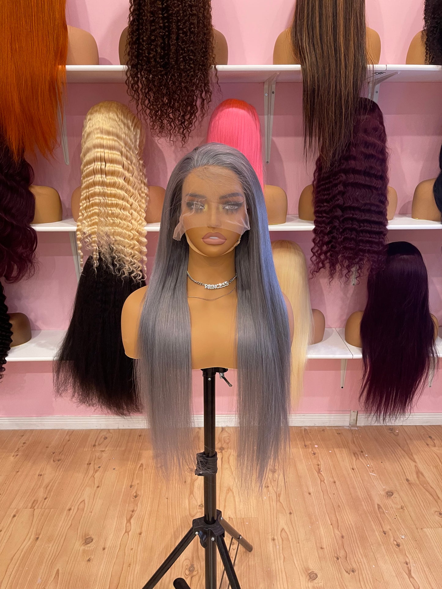 30inch grey color full frontal 13x4 wig