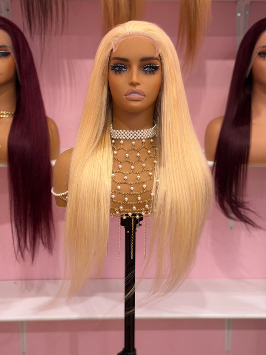 Toronto Diva Human Hair 613 Blonde Straight HD Lace 5x5 Closure Glueless Human Hair Wig